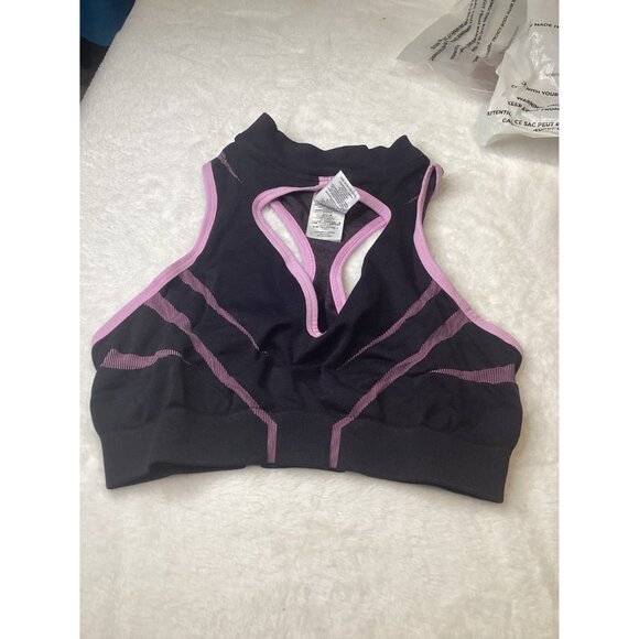 Gymshark Womens Apex Lift Seamless Crop Top M Body Fit Purple Black NWOT - Picture 3 of 8